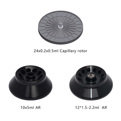 محدوده سرعت قابل تنظیم 0-16500rpm سانتریفیوژ با سرعت بالا با زاویه و روتورهای موی 340 * 260 * 220mm